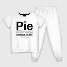 Детская пижама хлопок с принтом Pie в Белгороде, 100% хлопок |  брюки и футболка прямого кроя, без карманов, на брюках мягкая резинка на поясе и по низу штанин
 | Тематика изображения на принте: supernatural | vdzabma | сверхъестественное