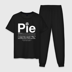 Мужская пижама хлопок с принтом Pie в Белгороде, 100% хлопок | брюки и футболка прямого кроя, без карманов, на брюках мягкая резинка на поясе и по низу штанин
 | supernatural | vdzabma | сверхъестественное