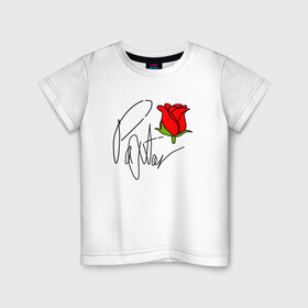 Детская футболка хлопок с принтом PAYTON MOORMEIER (НА СПИНЕ) в Белгороде, 100% хлопок | круглый вырез горловины, полуприлегающий силуэт, длина до линии бедер | flower | payton moormeier | roses | tiktok | блогер | пейтон | пейтон моормиер | розы | тикток | тиктокер | цветы | ютубер