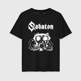 Женская футболка хлопок Oversize с принтом SABATON в Белгороде, 100% хлопок | свободный крой, круглый ворот, спущенный рукав, длина до линии бедер
 | sabaton | даниель муллбак | йоаким броден | крис рёланд | оскар монтелиус | пэр сундстрём | рикард сунден | сабатон | тоббе энглунд | томми юханссон | ханнес ван дал