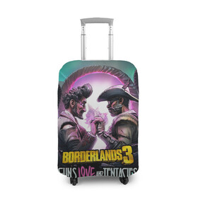 Чехол для чемодана 3D с принтом borderlands 3 в Белгороде, 86% полиэфир, 14% спандекс | двустороннее нанесение принта, прорези для ручек и колес | addon | borderlands | borderlands 3 | fps | game | games | guns love and tentacles | борда | бордерлэндс | игра | игры | любовь | пушки | тентакли