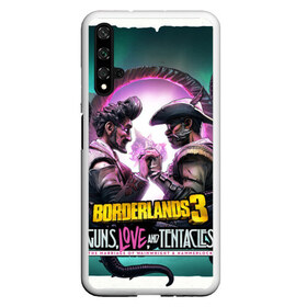 Чехол для Honor 20 с принтом borderlands 3 в Белгороде, Силикон | Область печати: задняя сторона чехла, без боковых панелей | addon | borderlands | borderlands 3 | fps | game | games | guns love and tentacles | борда | бордерлэндс | игра | игры | любовь | пушки | тентакли