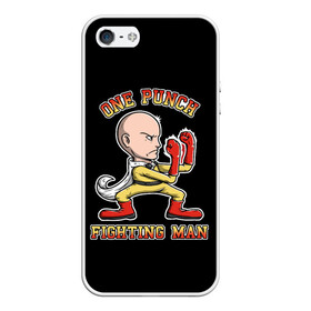 Чехол для iPhone 5/5S матовый с принтом ONE-PUNCH MAN в Белгороде, Силикон | Область печати: задняя сторона чехла, без боковых панелей | one punch man | onepunchman | oppai | saitama | ван панч мен | ванпанчмен | макото миядзаки | сайтама | человек один удар