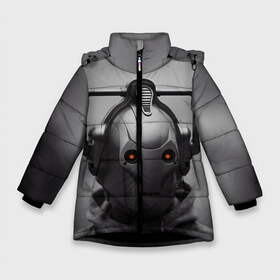 Зимняя куртка для девочек 3D с принтом CYBERMAN в Белгороде, ткань верха — 100% полиэстер; подклад — 100% полиэстер, утеплитель — 100% полиэстер. | длина ниже бедра, удлиненная спинка, воротник стойка и отстегивающийся капюшон. Есть боковые карманы с листочкой на кнопках, утяжки по низу изделия и внутренний карман на молнии. 

Предусмотрены светоотражающий принт на спинке, радужный светоотражающий элемент на пуллере молнии и на резинке для утяжки. | david tennant | doctor who | jodie whittaker | matt smith | space | tardis | time | время | девид теннант | джоди уиттакер | доктор | доктор кто | космос | мэтт смит | тардис