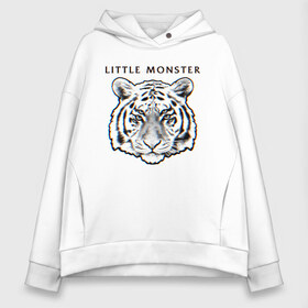 Женское худи Oversize хлопок с принтом Little Monster в Белгороде, френч-терри — 70% хлопок, 30% полиэстер. Мягкий теплый начес внутри —100% хлопок | боковые карманы, эластичные манжеты и нижняя кромка, капюшон на магнитной кнопке | rock | royal blood | бен тетчер | королевская кровь | майк керр | рок | рок дуэт | рок музыка | рокеры