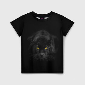 Детская футболка 3D с принтом Пантера в Белгороде, 100% гипоаллергенный полиэфир | прямой крой, круглый вырез горловины, длина до линии бедер, чуть спущенное плечо, ткань немного тянется | animal | animals | beast | black | cat | kitten | phanter | животное | животные | зверек | зверь | кот | котики | кошка | кошки | пантера | черная