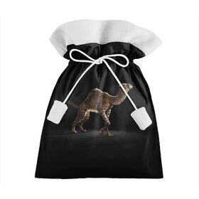 Подарочный 3D мешок с принтом Гибрид в Белгороде, 100% полиэстер | Размер: 29*39 см | Тематика изображения на принте: animal | beast | black | camel | cheetah | hybrid | leopard | верблюд | гепард | гибрид | животное | зверь | леопард | черный