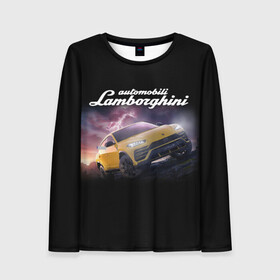 Женский лонгслив 3D с принтом Lamborghini Urus в Белгороде, 100% полиэстер | длинные рукава, круглый вырез горловины, полуприлегающий силуэт | audi | auto | aventador | lamborghini | murcielago | urus | авто | автомобиль | ам | ламба | ламборгини | машина | машины | спорткар | урус