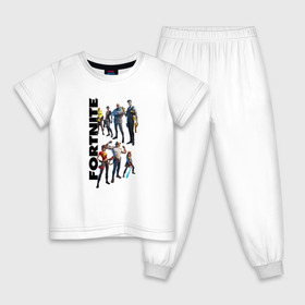 Детская пижама хлопок с принтом Fortnite в Белгороде, 100% хлопок |  брюки и футболка прямого кроя, без карманов, на брюках мягкая резинка на поясе и по низу штанин
 | 