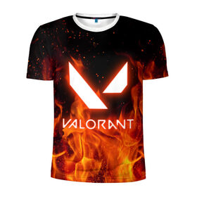 Мужская футболка 3D спортивная с принтом VALORANT в Белгороде, 100% полиэстер с улучшенными характеристиками | приталенный силуэт, круглая горловина, широкие плечи, сужается к линии бедра | riot games | valorant | valorant game | valorant riot | валорант | валорант игра.
