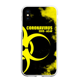 Чехол для iPhone XS Max матовый с принтом Coronavirus 2019 - nCoV в Белгороде, Силикон | Область печати: задняя сторона чехла, без боковых панелей | 2019   ncov | coronavirus | covid | covid 19 | ncov | virus | арт | биологическая опасность | болезнь | вирус | знак | карантин | корона | коронавирус | короновирус | мем | мой руки | оставайся дома | пандемия | помой руки