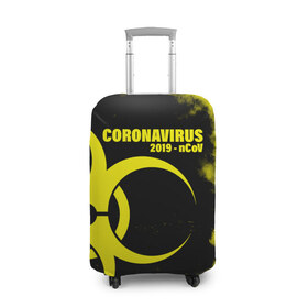 Чехол для чемодана 3D с принтом Coronavirus 2019 - nCoV в Белгороде, 86% полиэфир, 14% спандекс | двустороннее нанесение принта, прорези для ручек и колес | 2019   ncov | coronavirus | covid | covid 19 | ncov | virus | арт | биологическая опасность | болезнь | вирус | знак | карантин | корона | коронавирус | короновирус | мем | мой руки | оставайся дома | пандемия | помой руки