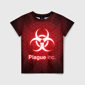 Детская футболка 3D с принтом PLAGUE INC в Белгороде, 100% гипоаллергенный полиэфир | прямой крой, круглый вырез горловины, длина до линии бедер, чуть спущенное плечо, ткань немного тянется | inc evolved | plague evolved | plague inc | plague inc evolved | plague пк. | игра вирус