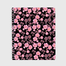 Тетрадь с принтом Цветок сакуры в Белгороде, 100% бумага | 48 листов, плотность листов — 60 г/м2, плотность картонной обложки — 250 г/м2. Листы скреплены сбоку удобной пружинной спиралью. Уголки страниц и обложки скругленные. Цвет линий — светло-серый
 | весна | модная | сакура | цветок сакуры | цветок японии | японская вишня