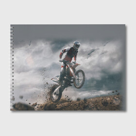 Альбом для рисования с принтом Мото Кросс КТМ (+спина) в Белгороде, 100% бумага
 | матовая бумага, плотность 200 мг. | 2020 | auto | bike | moto | motorcycle | sport | авто | автомобиль | автомобильные | байк | бренд | марка | машины | мото | мотоциклы | спорт