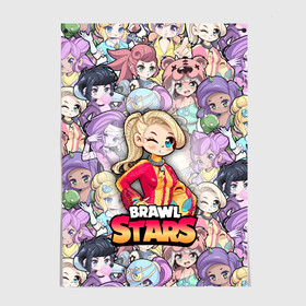 Постер с принтом BrawlStars Girls (Oko) в Белгороде, 100% бумага
 | бумага, плотность 150 мг. Матовая, но за счет высокого коэффициента гладкости имеет небольшой блеск и дает на свету блики, но в отличии от глянцевой бумаги не покрыта лаком | 