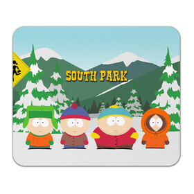 Коврик для мышки прямоугольный с принтом ЮЖНЫЙ ПАРК | SOUTH PARK (Z) в Белгороде, натуральный каучук | размер 230 х 185 мм; запечатка лицевой стороны | kenny | south park | кенни | мультфильмы | южный парк