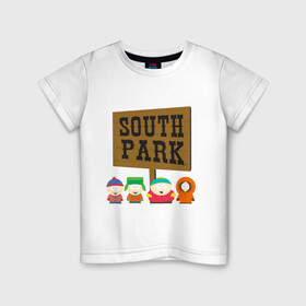 Детская футболка хлопок с принтом South Park. в Белгороде, 100% хлопок | круглый вырез горловины, полуприлегающий силуэт, длина до линии бедер | south park | американская культура | американский мультсериал | колорадо | пародия | саус парк | саут парк | черный юмор | четыре мальчика | шоу | южный парк
