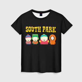 Женская футболка 3D с принтом South Park. в Белгороде, 100% полиэфир ( синтетическое хлопкоподобное полотно) | прямой крой, круглый вырез горловины, длина до линии бедер | south park | американская культура | американский мультсериал | колорадо | пародия | саус парк | саут парк | черный юмор | четыре мальчика | шоу | южный парк