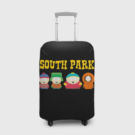 Чехол для чемодана 3D с принтом South Park. в Белгороде, 86% полиэфир, 14% спандекс | двустороннее нанесение принта, прорези для ручек и колес | south park | американская культура | американский мультсериал | колорадо | пародия | саус парк | саут парк | черный юмор | четыре мальчика | шоу | южный парк