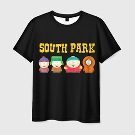 Мужская футболка 3D с принтом South Park. в Белгороде, 100% полиэфир | прямой крой, круглый вырез горловины, длина до линии бедер | south park | американская культура | американский мультсериал | колорадо | пародия | саус парк | саут парк | черный юмор | четыре мальчика | шоу | южный парк