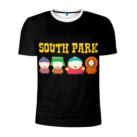 Мужская футболка 3D спортивная с принтом South Park. в Белгороде, 100% полиэстер с улучшенными характеристиками | приталенный силуэт, круглая горловина, широкие плечи, сужается к линии бедра | south park | американская культура | американский мультсериал | колорадо | пародия | саус парк | саут парк | черный юмор | четыре мальчика | шоу | южный парк