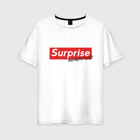 Женская футболка хлопок Oversize с принтом Surprise Motherf*cker в Белгороде, 100% хлопок | свободный крой, круглый ворот, спущенный рукав, длина до линии бедер
 | supreme | surprise | саприм | суприм | сюрпрайз | сюрприз