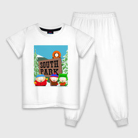 Детская пижама хлопок с принтом ЮЖНЫЙ ПАРК в Белгороде, 100% хлопок |  брюки и футболка прямого кроя, без карманов, на брюках мягкая резинка на поясе и по низу штанин
 | Тематика изображения на принте: 