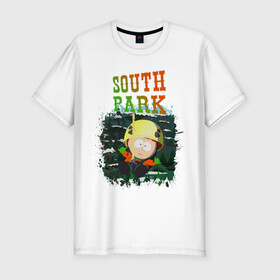 Мужская футболка хлопок Slim с принтом South Park в Белгороде, 92% хлопок, 8% лайкра | приталенный силуэт, круглый вырез ворота, длина до линии бедра, короткий рукав | south park | баттерс | кайл | картман | картмен | кени | кеннет | кенни | мультик | саус парк | стэнли | эрик | южный парк
