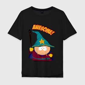 Мужская футболка хлопок Oversize с принтом CARTMAN в Белгороде, 100% хлопок | свободный крой, круглый ворот, “спинка” длиннее передней части | Тематика изображения на принте: animation | cartman | colorado | eric | gangsta | hip hop | kenny | n.w.a | san | south park | usa | волшебник | жесть | картман | магия | мультфильмы | шикарно | эрик | южный парк