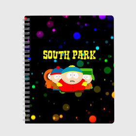 Тетрадь с принтом South Park в Белгороде, 100% бумага | 48 листов, плотность листов — 60 г/м2, плотность картонной обложки — 250 г/м2. Листы скреплены сбоку удобной пружинной спиралью. Уголки страниц и обложки скругленные. Цвет линий — светло-серый
 | Тематика изображения на принте: south park | американская культура | американский мультсериал | колорадо | пародия | саус парк | саут парк | черный юмор | четыре мальчика | шоу | южный парк