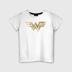 Детская футболка хлопок с принтом Wonder Woman logo в Белгороде, 100% хлопок | круглый вырез горловины, полуприлегающий силуэт, длина до линии бедер | 1984 | cheetah | dc comics | diana prince | wonder women | ww84 | антиопа | вандер вумен | галь гадот | гепарда | диана принс | стив тревор | чудо женщина