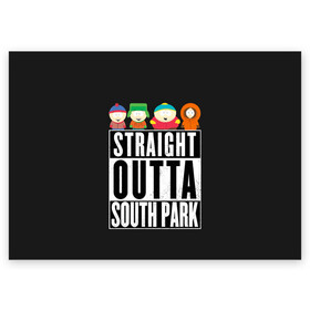 Поздравительная открытка с принтом South Park в Белгороде, 100% бумага | плотность бумаги 280 г/м2, матовая, на обратной стороне линовка и место для марки
 | cartman | kenny | park | south | southpark | картман | кенни | мульт | мультик | парк | персонаж | персонажи | сериал | южный