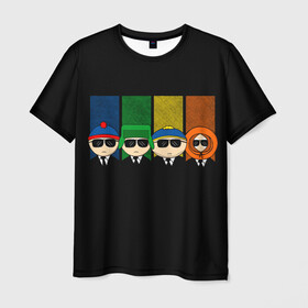 Мужская футболка 3D с принтом South Park в Белгороде, 100% полиэфир | прямой крой, круглый вырез горловины, длина до линии бедер | cartman | kenny | park | south | southpark | картман | кенни | мульт | мультик | парк | персонаж | персонажи | сериал | южный