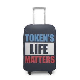 Чехол для чемодана 3D с принтом TOKENS LIFE MATTERS в Белгороде, 86% полиэфир, 14% спандекс | двустороннее нанесение принта, прорези для ручек и колес | cartman | kenny | park | south | southpark | картман | кенни | мульт | мультик | парк | персонаж | персонажи | сериал | южный