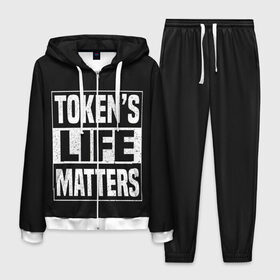 Мужской костюм 3D с принтом TOKENS LIFE MATTERS в Белгороде, 100% полиэстер | Манжеты и пояс оформлены тканевой резинкой, двухслойный капюшон со шнурком для регулировки, карманы спереди | Тематика изображения на принте: cartman | kenny | park | south | southpark | картман | кенни | мульт | мультик | парк | персонаж | персонажи | сериал | южный