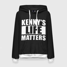 Женская толстовка 3D с принтом KENNYS LIFE MATTERS в Белгороде, 100% полиэстер  | двухслойный капюшон со шнурком для регулировки, мягкие манжеты на рукавах и по низу толстовки, спереди карман-кенгуру с мягким внутренним слоем. | cartman | kenny | park | south | southpark | картман | кенни | мульт | мультик | парк | персонаж | персонажи | сериал | южный