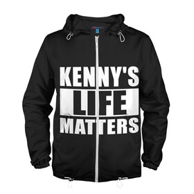 Мужская ветровка 3D с принтом KENNYS LIFE MATTERS в Белгороде, 100% полиэстер | подол и капюшон оформлены резинкой с фиксаторами, два кармана без застежек по бокам, один потайной карман на груди | cartman | kenny | park | south | southpark | картман | кенни | мульт | мультик | парк | персонаж | персонажи | сериал | южный