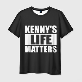 Мужская футболка 3D с принтом KENNYS LIFE MATTERS в Белгороде, 100% полиэфир | прямой крой, круглый вырез горловины, длина до линии бедер | cartman | kenny | park | south | southpark | картман | кенни | мульт | мультик | парк | персонаж | персонажи | сериал | южный