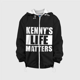 Детская куртка 3D с принтом KENNYS LIFE MATTERS в Белгороде, 100% полиэстер | застежка — молния, подол и капюшон оформлены резинкой с фиксаторами, по бокам — два кармана без застежек, один потайной карман на груди, плотность верхнего слоя — 90 г/м2; плотность флисового подклада — 260 г/м2 | cartman | kenny | park | south | southpark | картман | кенни | мульт | мультик | парк | персонаж | персонажи | сериал | южный