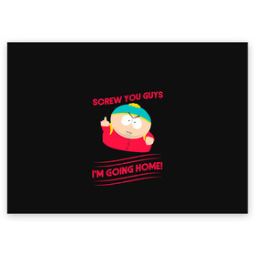 Поздравительная открытка с принтом Cartman в Белгороде, 100% бумага | плотность бумаги 280 г/м2, матовая, на обратной стороне линовка и место для марки
 | cartman | kenny | park | south | southpark | картман | кенни | мульт | мультик | парк | персонаж | персонажи | сериал | южный