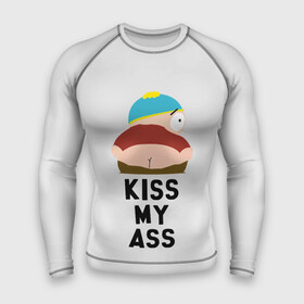 Мужской рашгард 3D с принтом Kiss My Ass в Белгороде,  |  | Тематика изображения на принте: cartman | kenny | park | south | southpark | картман | кенни | мульт | мультик | парк | персонаж | персонажи | сериал | южный