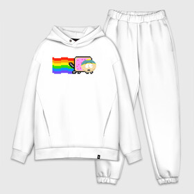 Мужской костюм хлопок OVERSIZE с принтом Картман Nyan Cat в Белгороде,  |  | cartman | eric cartman | nyan cat | south park | кот | милый | ня кот | нян кот | няшный | прикол | радуга | радужный | саус парк | смешная | смешной | эрик | эрик картман | южный парк