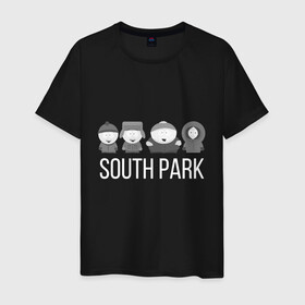 Мужская футболка хлопок с принтом South Park в Белгороде, 100% хлопок | прямой крой, круглый вырез горловины, длина до линии бедер, слегка спущенное плечо. | cartman | kartman | kenny | park | south | брофловски | кайл | картинка | картман | кенни | маккормик | марш | парк | саус | сауспарк | стэн | стэнли | эрик | южный