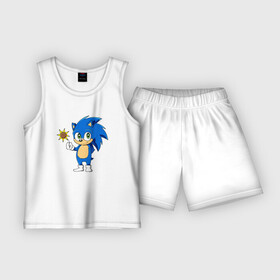 Детская пижама с шортами хлопок с принтом Baby Sonic в Белгороде,  |  | baby | sonic | ежик | соник