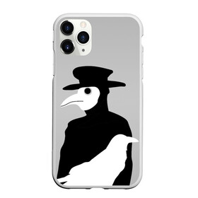 Чехол для iPhone 11 Pro матовый с принтом Чумной доктор в Белгороде, Силикон |  | plague doctor | белый ворон | будь здоров | ворон | врач | заражение | здоровье | коронавирус | короновирус | маска | медик | медицинская маска | не болей | пандемия | профилактика | чума | эпидемия