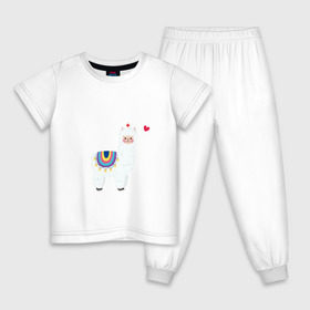 Детская пижама хлопок с принтом Альпака-медсестра) в Белгороде, 100% хлопок |  брюки и футболка прямого кроя, без карманов, на брюках мягкая резинка на поясе и по низу штанин
 | альпака | лама | медсестра