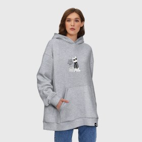 Худи SuperOversize хлопок с принтом Kitty on style в Белгороде, 70% хлопок, 30% полиэстер, мягкий начес внутри | карман-кенгуру, эластичная резинка на манжетах и по нижней кромке, двухслойный капюшон
 | style | коты | кошки | надписи | стиль