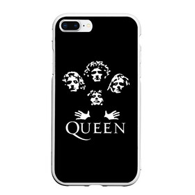 Чехол для iPhone 7Plus/8 Plus матовый с принтом QUEEN (НА СПИНЕ) в Белгороде, Силикон | Область печати: задняя сторона чехла, без боковых панелей | Тематика изображения на принте: queen | rock | we will rock you | брайан мэи | группа queen | группа квин | джон дикон | квин | королева | король | роджер тейлор | рок | фредди меркьюри