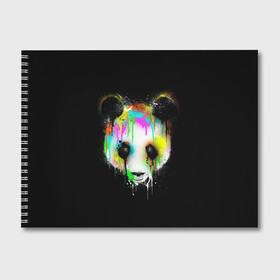 Альбом для рисования с принтом Панда в краске в Белгороде, 100% бумага
 | матовая бумага, плотность 200 мг. | panda | животные | краска | медведь | милая | няшная | панда | прикольная | смешно | юмор